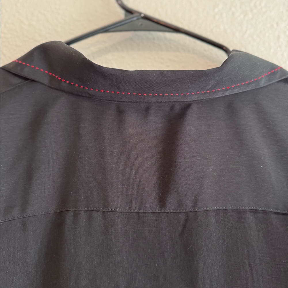 Vintage Black Shirt with Embroidered Hula Dancer - Picture 6 of 7